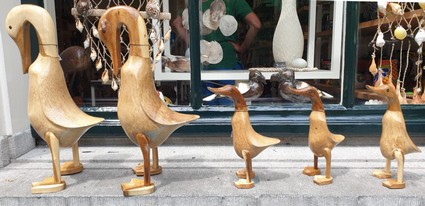serie prachtige houten eenden